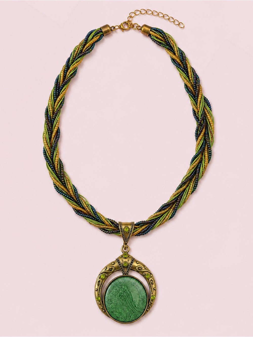 ✨💚 Handmade Rice Bead Necklace | Boho Tribal Aesthetic 💚✨